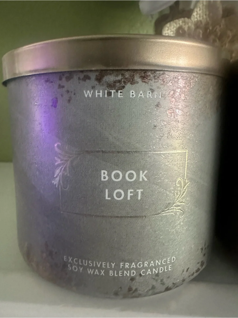 White Barn Book Loft Scented Candle Duo - Metallic Gray & Gold Lid - Picture 2 of 4
